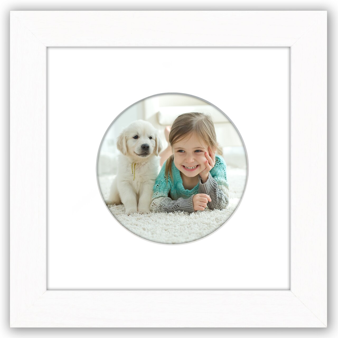 Americanflat Picture Frame with Round-Shaped Mat - Ideal for Any Room, Living Rooms, Dorm Room